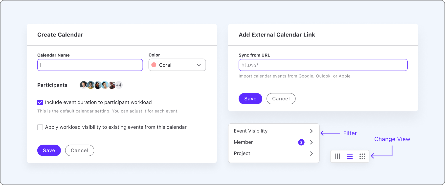 Calendar mobile reduction