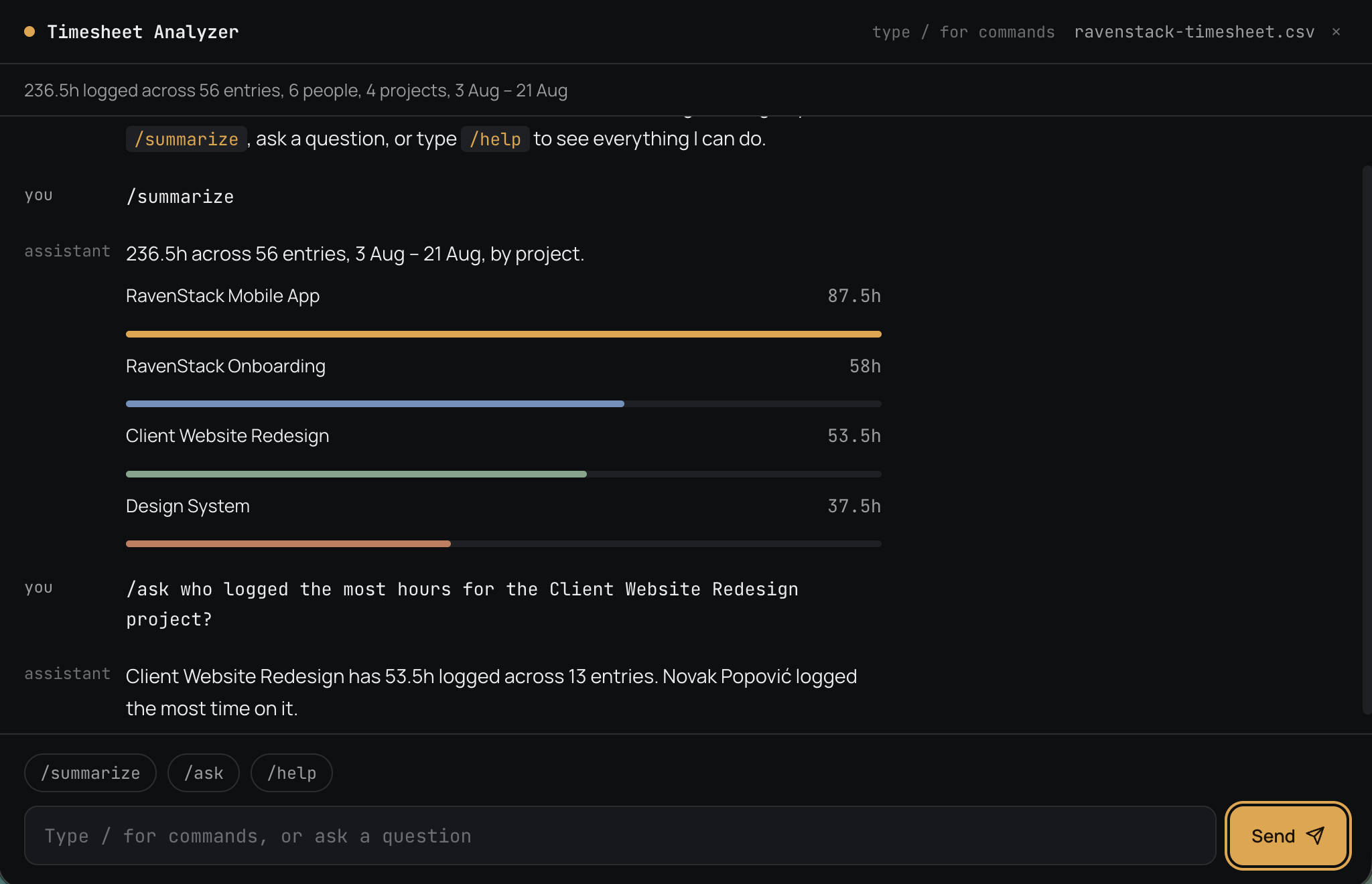 Chatting with AI about the uploaded file