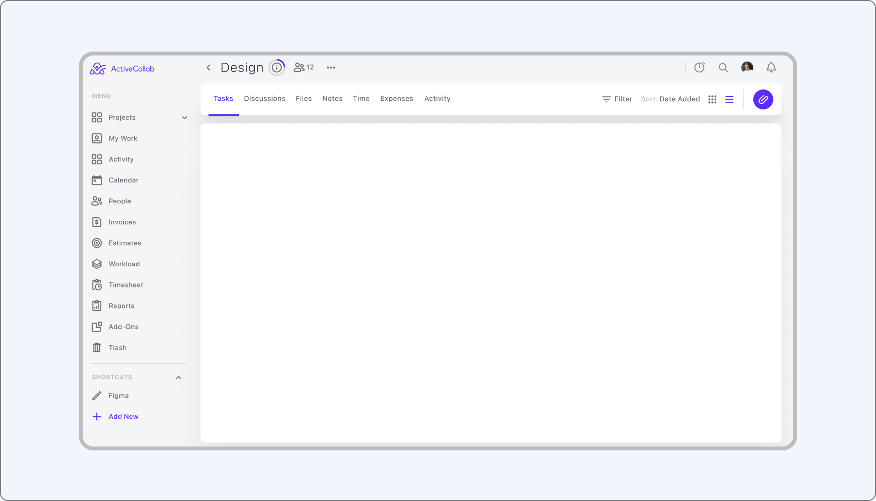 CRM dashboard screen generated from a single JSON file using the JSON2UI app shell template